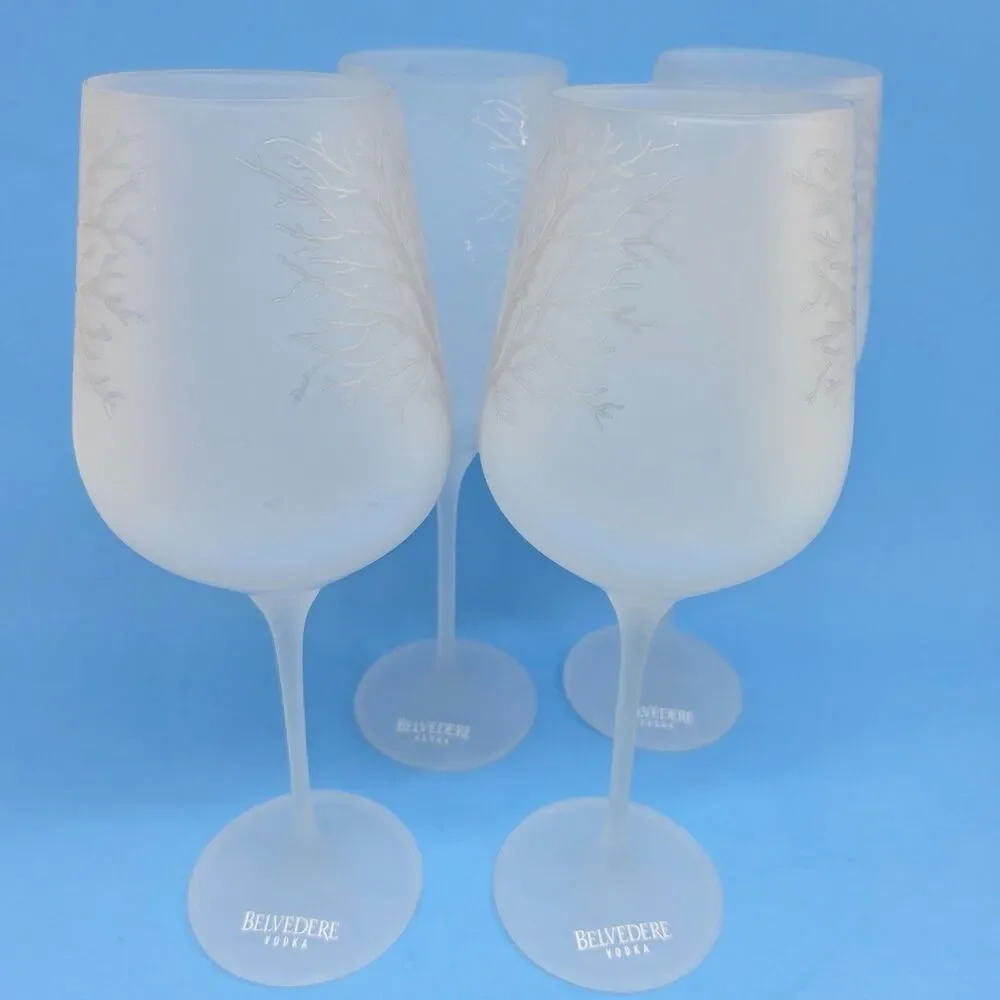 Belvedere Vodka Frosted Tree Cold Activated Glasses 9.5